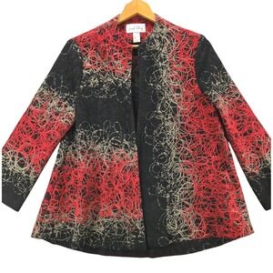 Joseph Ribkoff Wearable Art Stitched‎ Jacket Blazer Sweater Women's Size US 8